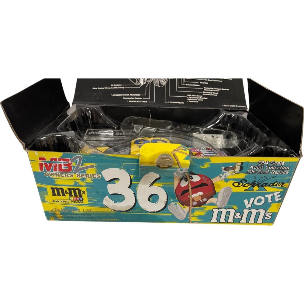 M&M's Vote Ken Schrader 1:24 Team Caliber Owners Series 2002 Pontiac #36 NEW